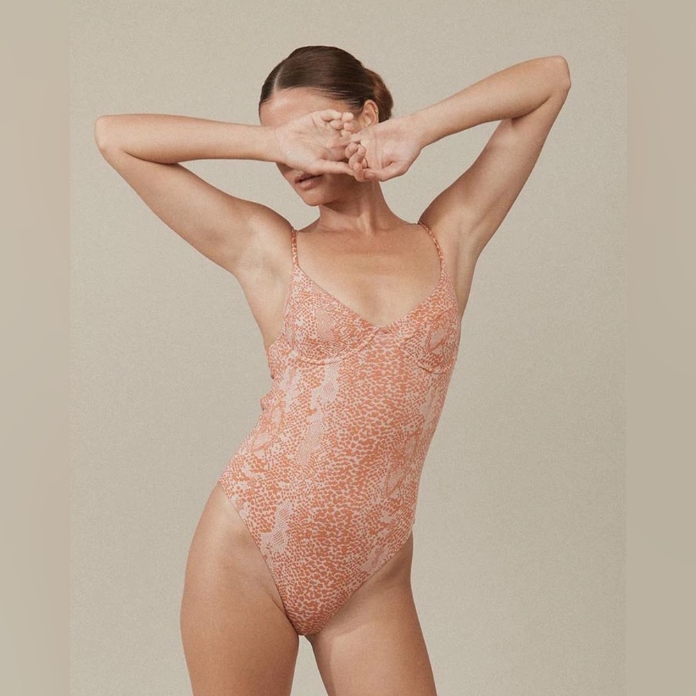 Acacia swim Marlow bodysuit garnet snake P BNWT